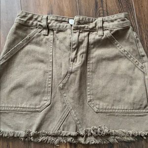 Pacsun army green jean skirt